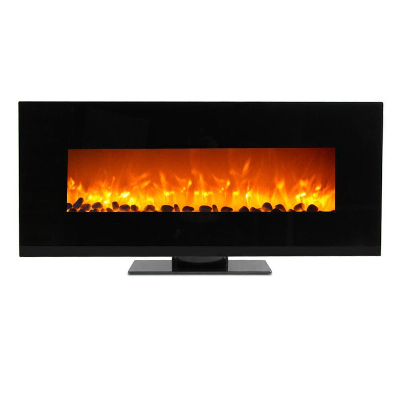 Wolfire® 50" Elegant Wall Mount/Table Top Electric Fireplace Adjustable Heater Standing w/Tempered Glass