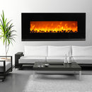 Wolfire® 50" Elegant Wall Mount/Table Top Electric Fireplace Adjustable Heater Standing w/Tempered Glass