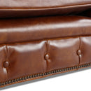 MarquessLife 100% Genuine Antique Leather Tufted Couch 3 Seater Sofa Handmade