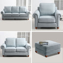 Remsoft 4PCS Sectional Sofa Set Living Room Linen Fabric Sofa Couch, 3 Seater/ Loveseat/