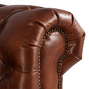 MarquessLife 100% Genuine Antique Leather Tufted Couch 3 Seater Sofa Handmade