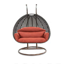 Island Gale® Solid One Piece Swing Basket Luxury 2 Person Outdoor Patio Hanging Wicker Swing Chair with More Color Options