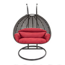 Island Gale® Solid One Piece Swing Basket Luxury 2 Person Outdoor Patio Hanging Wicker Swing Chair with More Color Options