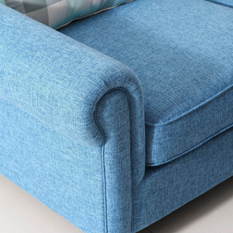 REMSOFT Morden Sectional Corner Sofa Indoor Fabric Sofa Lounge Sofa Bed Blue Living Room Furniture Home Décor with Chaise Sofa (Blue)