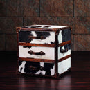 MARQUESSLIFE LUXURY FULL 100% COW LEATHER HANDMADE LAMP TABLE ANTIQUE SIDE TABLE