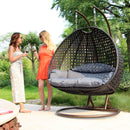 Island Gale® Solid One Piece Swing Basket Luxury 2 Person Outdoor Patio Hanging Wicker Swing Chair
