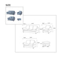 REMSOFT Morden Sectional Corner Sofa Indoor Fabric Sofa Lounge Sofa Bed Blue Living Room Furniture Home Décor with Chaise Sofa (Blue)