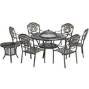 ISLAND GALE® 8 Piece PATIO OUTDOOR CAST ALUMINUM BBQ DINING SET W/ICE BUCKET ANTIQUE FURNITURE BRONZE