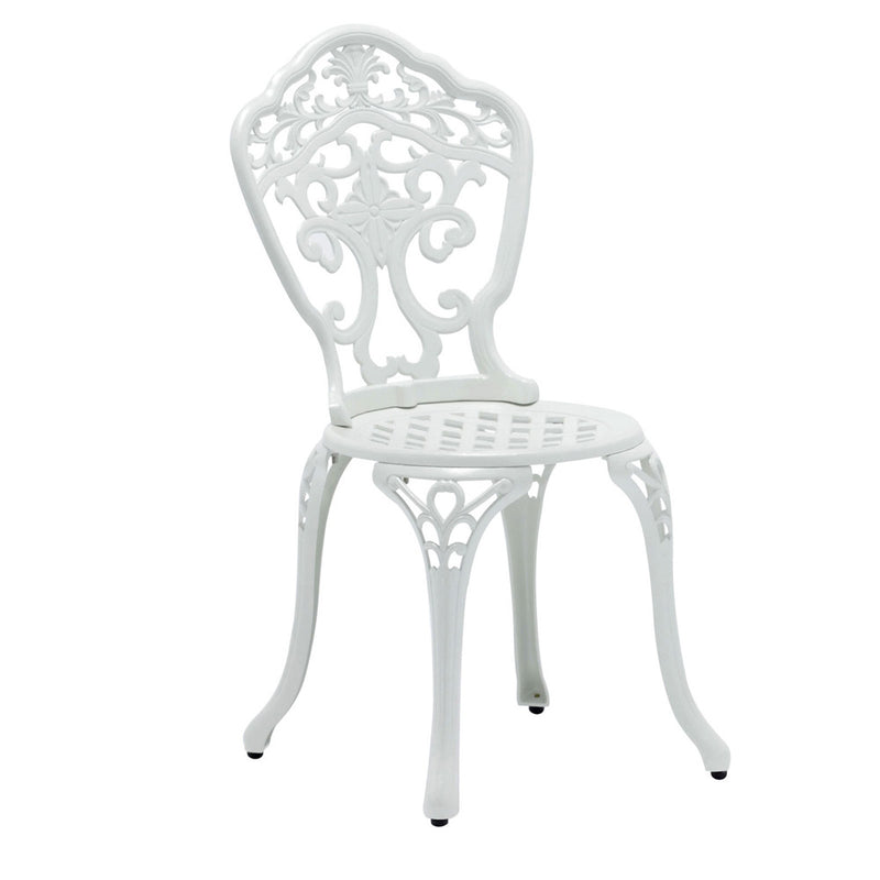 Island Gale® Antique Outdoor Cast Aluminum Bistro Set Patio Pool Side Set Garden Furniture White or Bronze