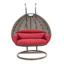 Island Gale® Solid One Piece Swing Basket Luxury 2 Person Outdoor Patio Hanging Wicker Swing Chair with More Color Options