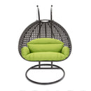 Island Gale® Solid One Piece Swing Basket Luxury 2 Person Outdoor Patio Hanging Wicker Swing Chair with More Color Options