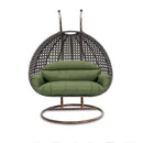 Island Gale® Solid One Piece Swing Basket Luxury 2 Person Outdoor Patio Hanging Wicker Swing Chair with More Color Options