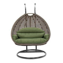 Island Gale® Solid One Piece Swing Basket Luxury 2 Person Outdoor Patio Hanging Wicker Swing Chair with More Color Options