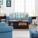 REMSOFT Morden Sectional Corner Sofa Indoor Fabric Sofa Lounge Sofa Bed Blue Living Room Furniture Home Décor with Chaise Sofa (Blue)