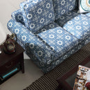 Remsoft Classical Indoor Sofa Couch 3 Piece Set (1+2+3) Blue & White Porcelain Home Decor