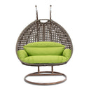 Island Gale® Solid One Piece Swing Basket Luxury 2 Person Outdoor Patio Hanging Wicker Swing Chair with More Color Options