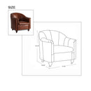 MarquessLife 100% Genunie Leather Handmade Couch Antique Single Sofa w/ Wheel
