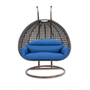 Island Gale® Solid One Piece Swing Basket Luxury 2 Person Outdoor Patio Hanging Wicker Swing Chair with More Color Options