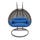 Island Gale® Solid One Piece Swing Basket Luxury 2 Person Outdoor Patio Hanging Wicker Swing Chair with More Color Options