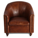 MarquessLife 100% Genunie Leather Handmade Couch Antique Single Sofa w/ Wheel