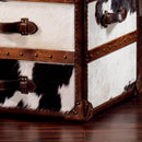 MARQUESSLIFE LUXURY FULL 100% COW LEATHER HANDMADE LAMP TABLE ANTIQUE SIDE TABLE