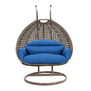 Island Gale® Solid One Piece Swing Basket Luxury 2 Person Outdoor Patio Hanging Wicker Swing Chair with More Color Options