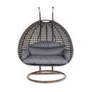 Island Gale® Solid One Piece Swing Basket Luxury 2 Person Outdoor Patio Hanging Wicker Swing Chair