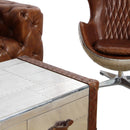 MARQUESSLIFE HANDMADE 100% GENUINE LEATHER LUXURY INDUSTRIAL SERIES TUFTED COUCH SET