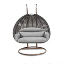 Island Gale® Solid One Piece Swing Basket Luxury 2 Person Outdoor Patio Hanging Wicker Swing Chair with More Color Options