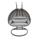 Island Gale® Solid One Piece Swing Basket Luxury 2 Person Outdoor Patio Hanging Wicker Swing Chair with More Color Options