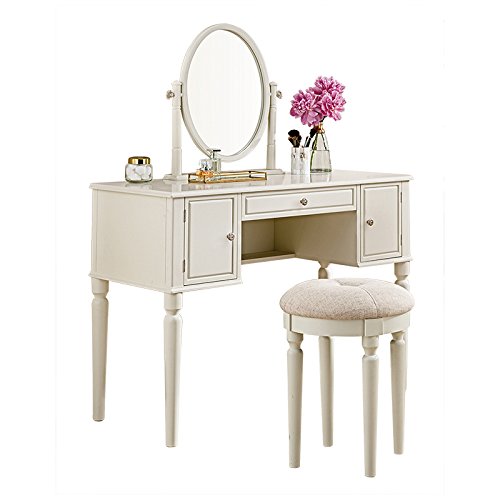 Royal Bedroom Dresser With Mirror and Stool Makeup Vanity Wooden Dressing set