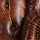 MARQUESSLIFE 100%GENUNIE LEATHER HANDMADE TUFTED HIGH WING BACK SOFA ARMCHAIR