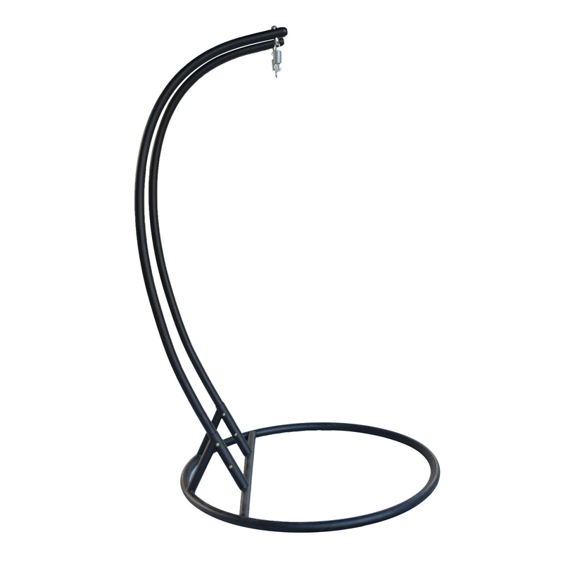 Island Gale® Dubai Collection Wicker Swing Chair with Stand PRO((2 Person)X-Large-PRO, Charcoal)