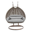 Island Gale® Solid One Piece Swing Basket Luxury 2 Person Outdoor Patio Hanging Wicker Swing Chair with More Color Options