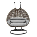 Island Gale® Solid One Piece Swing Basket Luxury 2 Person Outdoor Patio Hanging Wicker Swing Chair with More Color Options
