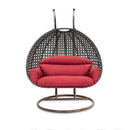 Island Gale® Solid One Piece Swing Basket Luxury 2 Person Outdoor Patio Hanging Wicker Swing Chair with More Color Options