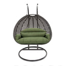Island Gale® Solid One Piece Swing Basket Luxury 2 Person Outdoor Patio Hanging Wicker Swing Chair with More Color Options