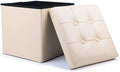 REMSOFT® Folding Toy Box Chest with Memory Foam Seat, Tufted Small Ottoman Bench Foot Rest Stool.