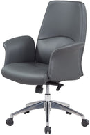 REMSOFT Mid-Back Adjustable Swivel PU Leather Ergonomic Swivel Office Computer Desk Executive Chair