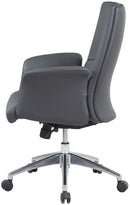 REMSOFT Mid-Back Adjustable Swivel PU Leather Ergonomic Swivel Office Computer Desk Executive Chair