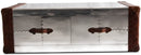 MARQUESSLIFE MAYFAIR STEAMER CHEST POLISHED ALUMINUM COFFEE TABLE - 4 DREWER