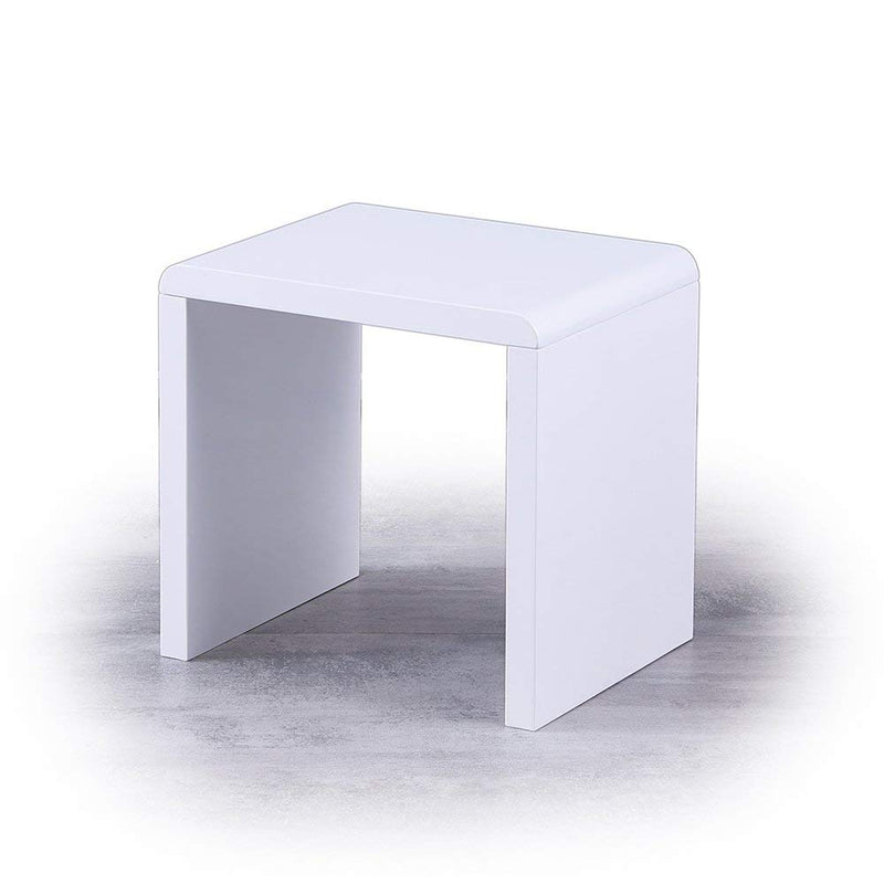 REMSOFT Set of 3 Nesting End Table Square Coffee Cocktail Table (Glossy White)