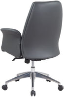 REMSOFT Mid-Back Adjustable Swivel PU Leather Ergonomic Swivel Office Computer Desk Executive Chair