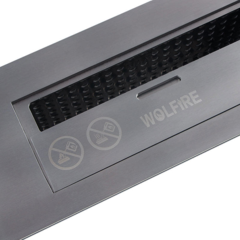WOLFIRE® 47" Wall Mount Ethanol Fireplace Heater w/Ventless 2Burner Insert & Tempered Glass