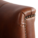 MarquessLife 100% Genunie Leather Handmade Couch Antique Single Sofa w/ Wheel