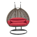 Island Gale® Solid One Piece Swing Basket Luxury 2 Person Outdoor Patio Hanging Wicker Swing Chair with More Color Options