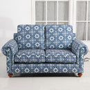 Remsoft Classical Indoor Sofa Couch 3 Piece Set (1+2+3) Blue & White Porcelain Home Decor