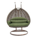 Island Gale® Solid One Piece Swing Basket Luxury 2 Person Outdoor Patio Hanging Wicker Swing Chair with More Color Options