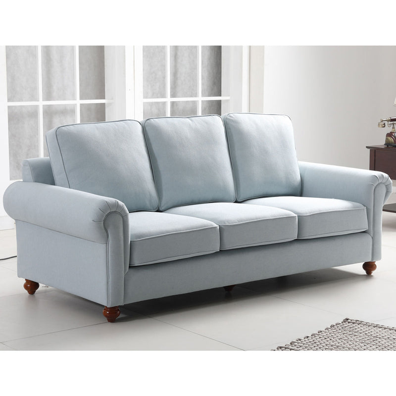 Remsoft 4PCS Sectional Sofa Set Living Room Linen Fabric Sofa Couch, 3 Seater/ Loveseat/