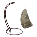 Island Gale® Dubai Collection Wicker Swing Chair with Stand PRO((2 Person)X-Large-PRO, Latte)